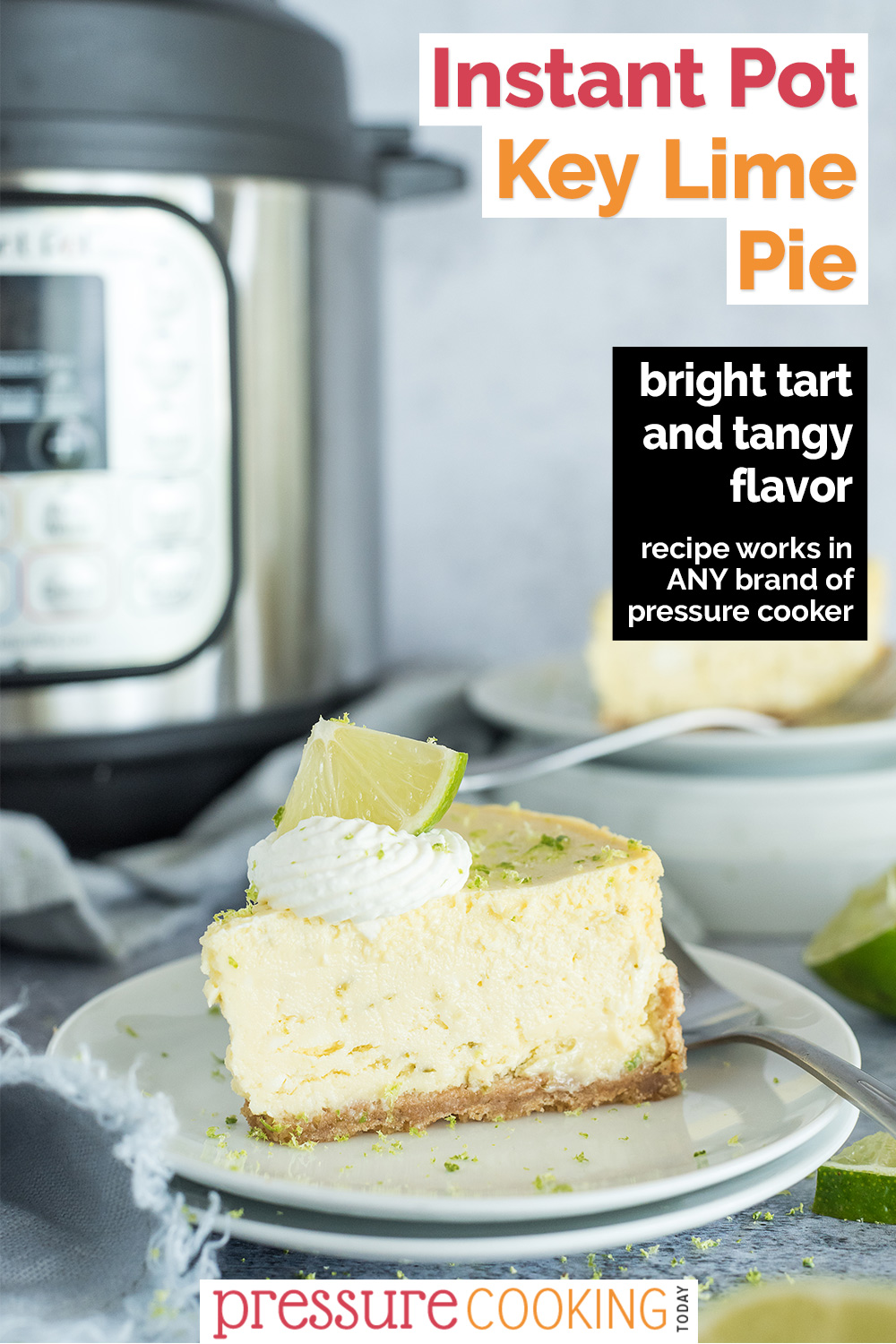 pinterest button for Instant Pot Key Lime Pie via @PressureCook2da