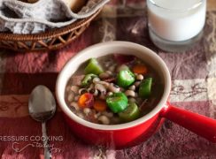 Quick Pressure Cooker (Instant Pot) Black-Eyed Pea  in a red bowl