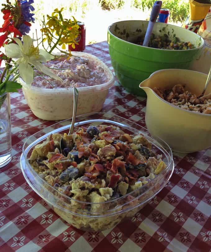 Red, White and Blue Pressure Cooker (Instant Pot) Potato Salad