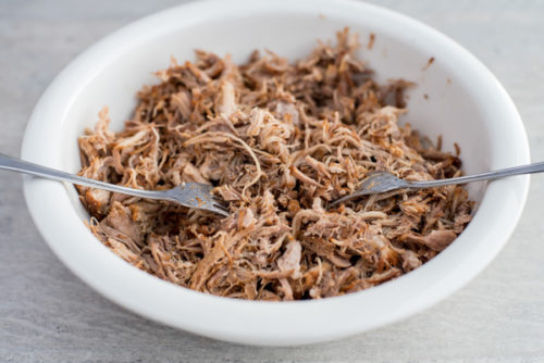 Instant Pot / Pressure Cooker Root Beer Pulled Pork shredded with two forks