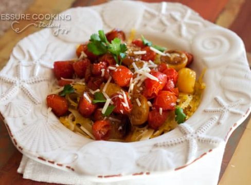 Pressure Cooker (Instant Pot) Spaghetti Squash with Roasted Tomatoes