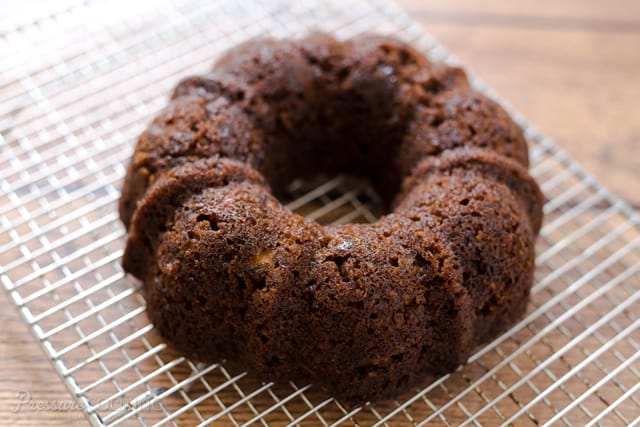 Steamed Carrot Pudding Cake on a cooling rack