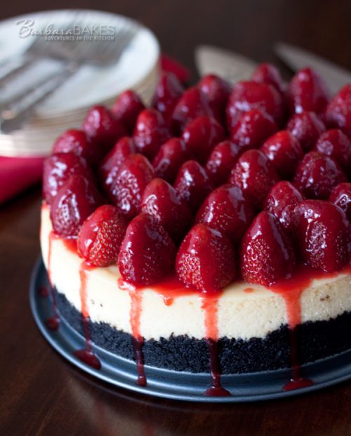 Strawberry Cheesecake with Oreo Crust