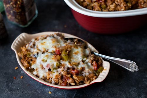 Pressure Cooker (Instant Pot) Stuffed Green Pepper Casserole