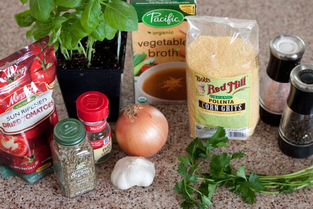 Sun-Dried Tomato Herbed Polenta Ingredients